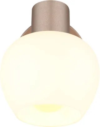 Globo 54662-1 Fali lámpa, fém matt kávébarna, krómozott fém, fehér üveg, billenőkapcsoló a terméken, forgatható/dönthető, SzxM: 125x150mm, Mélység: 160mm, 1x E27 40W 230V izzó nélkül