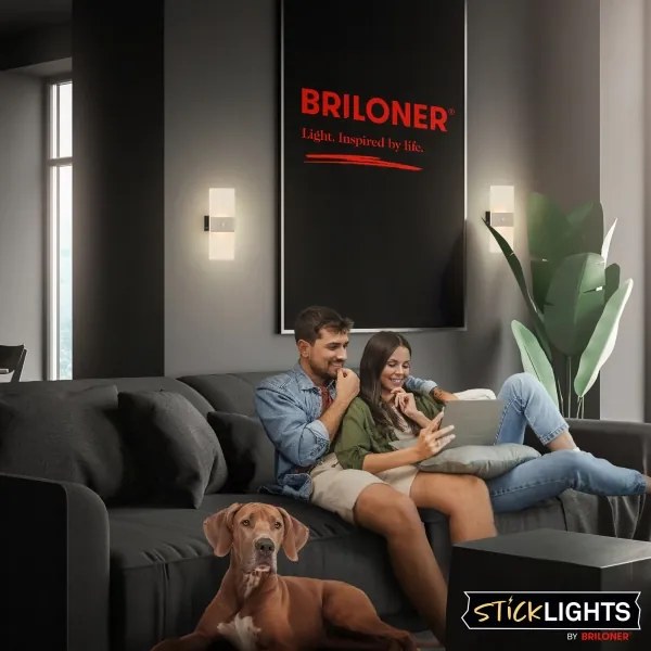 Briloner 3888012 - AURA tölthető fali LED-lámpa érzékelővel LED/2,5W/5V 1800 mAh matt