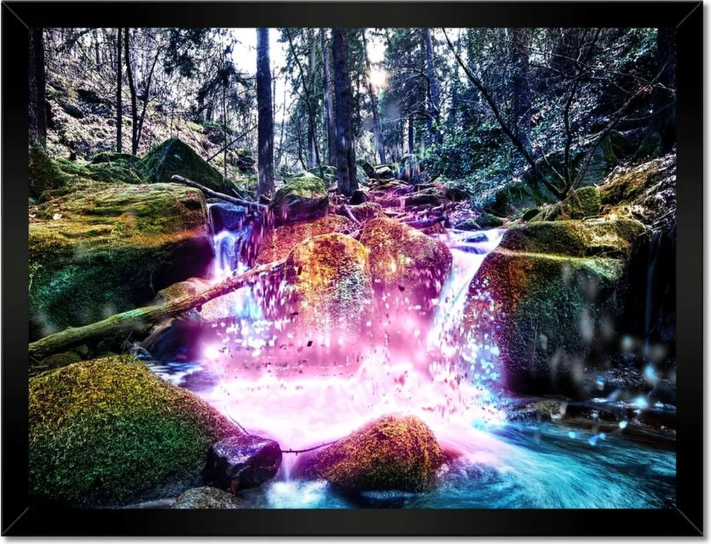 Poszterek keretben 40x30 Patak a hegyekben Hegyi patak Tájkép