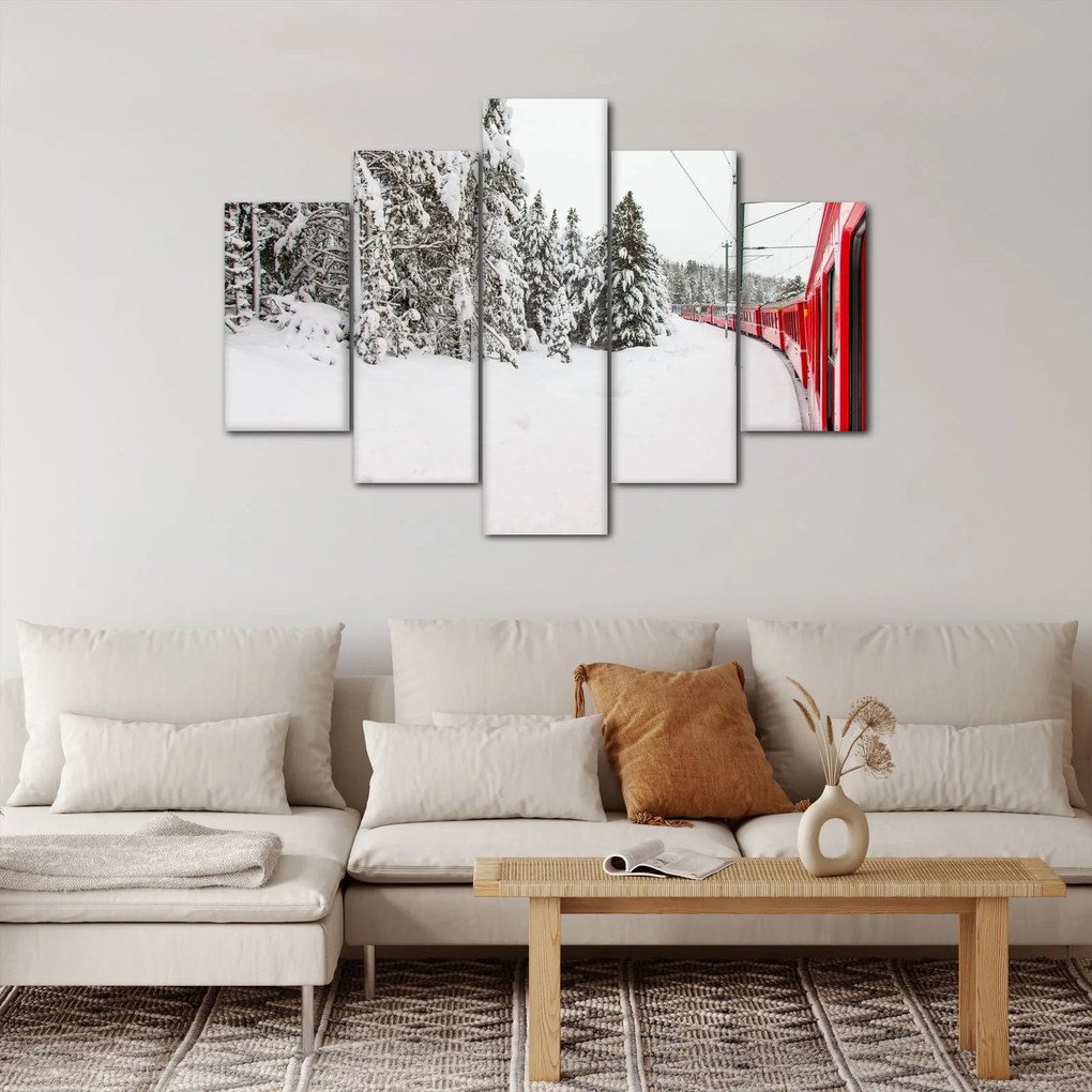 Kép - Vonat a havas tájban (150x105 cm)