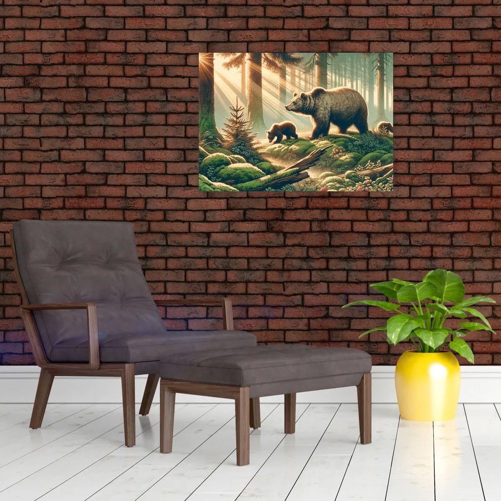 Kép - Medvék az erdőben (70x50 cm)