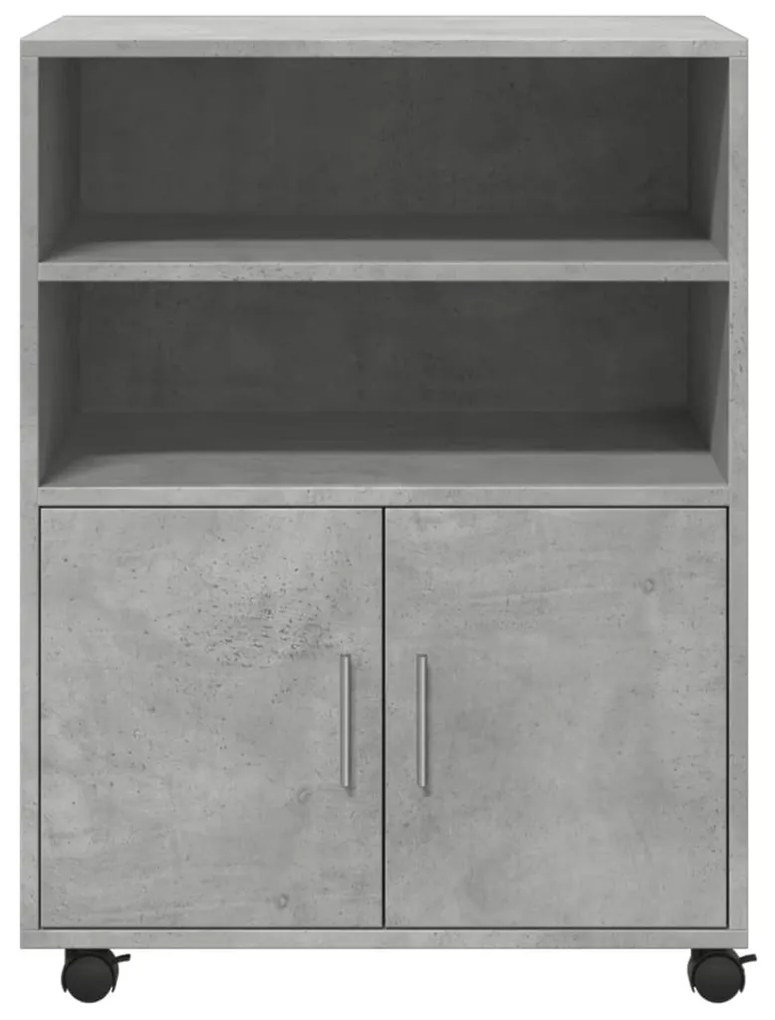 betonszürke szerelt fa kerekes szekrény 60 x 48 x 81 cm