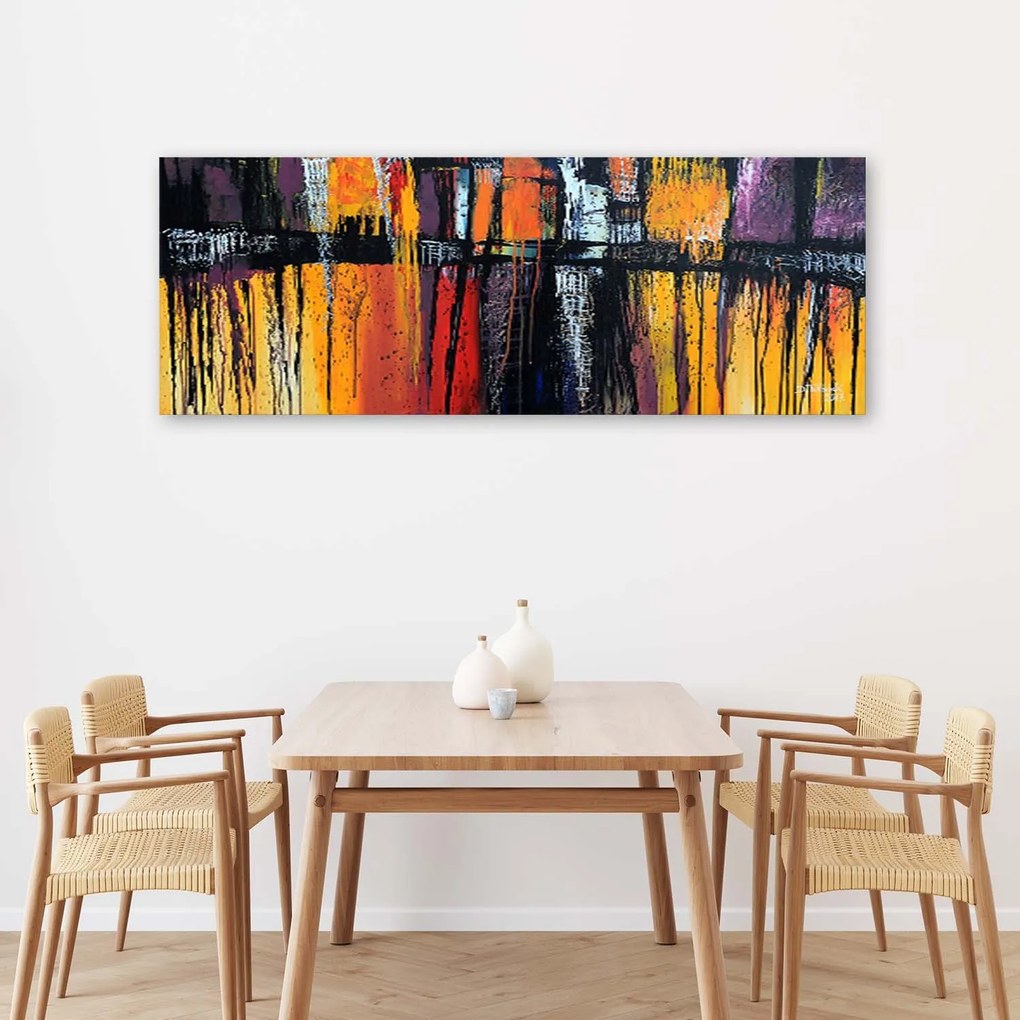 Gario Vászonkép Tüzes absztrakció Méret: 120 x 40 cm