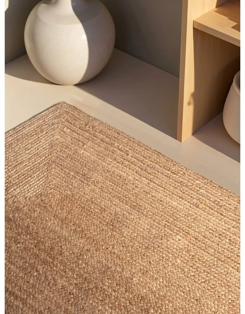Natúr színű kétoldalas kézi szövésű juta szőnyeg 120x180 cm Sharmila Natural Brown – Hanse Home