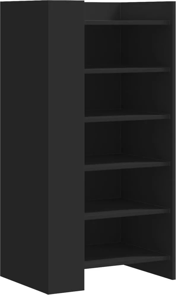 vidaXL fekete szerelt fa cipőszekrény 52 x 37,5 x 100 cm