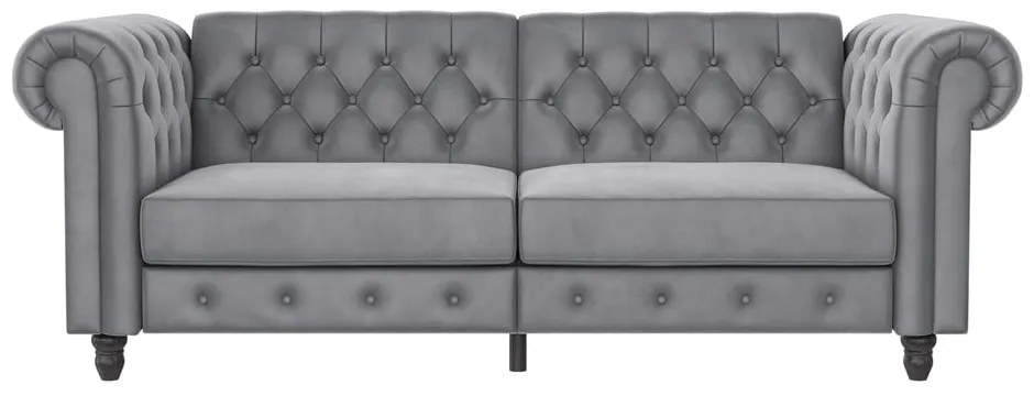 Világosszürke bársony kanapé 236 cm Felix – Støraa