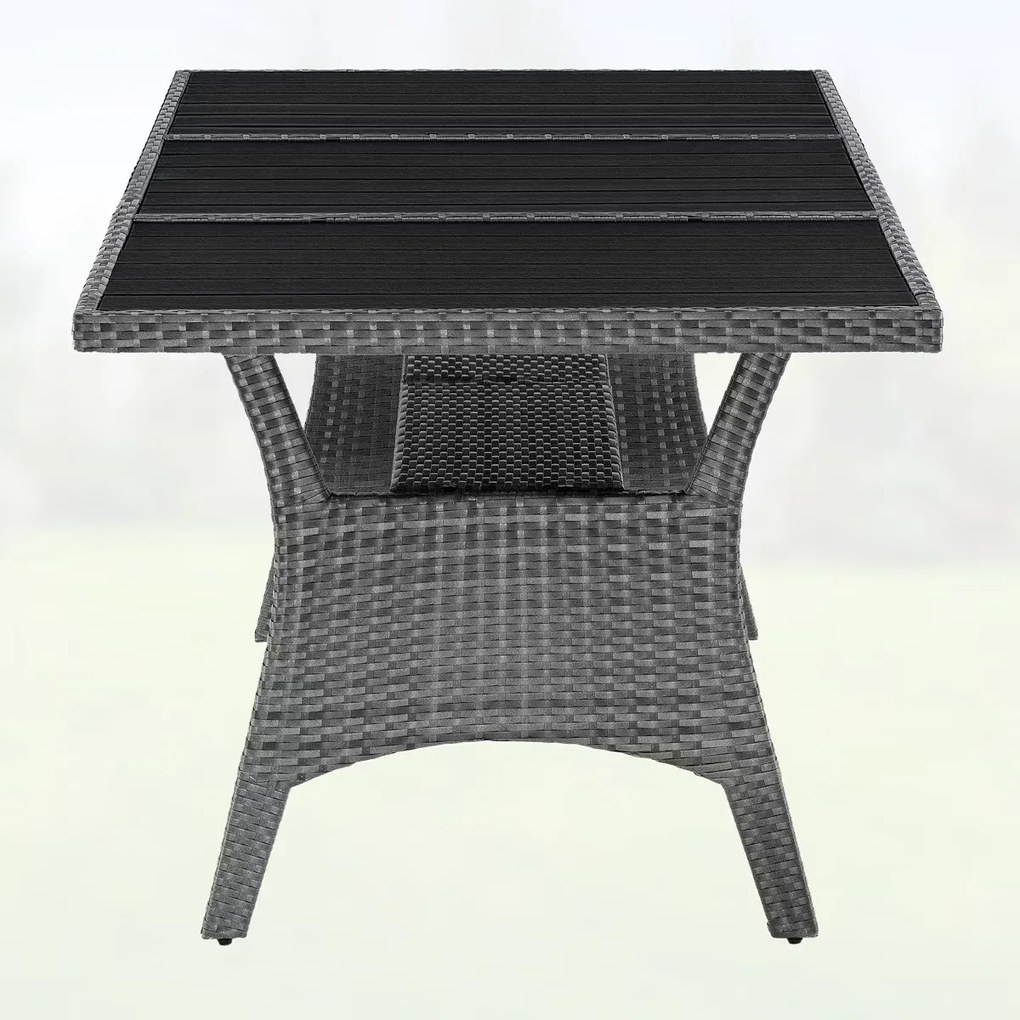 Deuba Takeo rattan asztal 190x90x75 cm - szürke