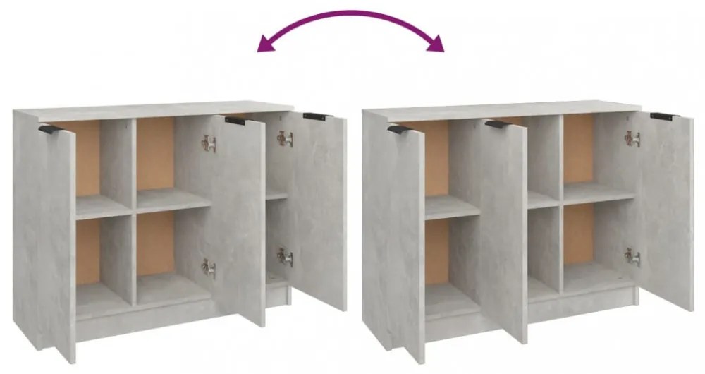 vidaXL betonszürke szerelt fa tálalóasztal 90,5x30x70 cm