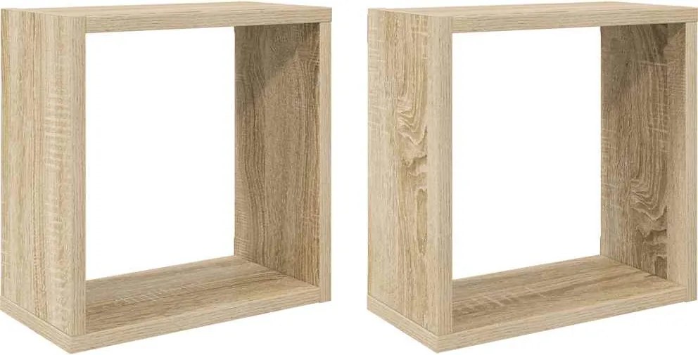 vidaXL 2 db sonoma tölgy színű fali kockapolc 30 x 15 x 30 cm