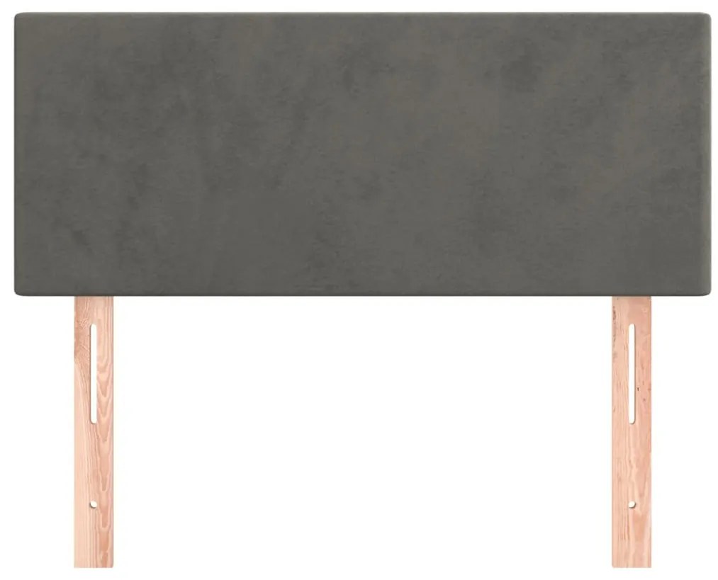 sötétszürke bársony fejtámla 90x5x78/88 cm