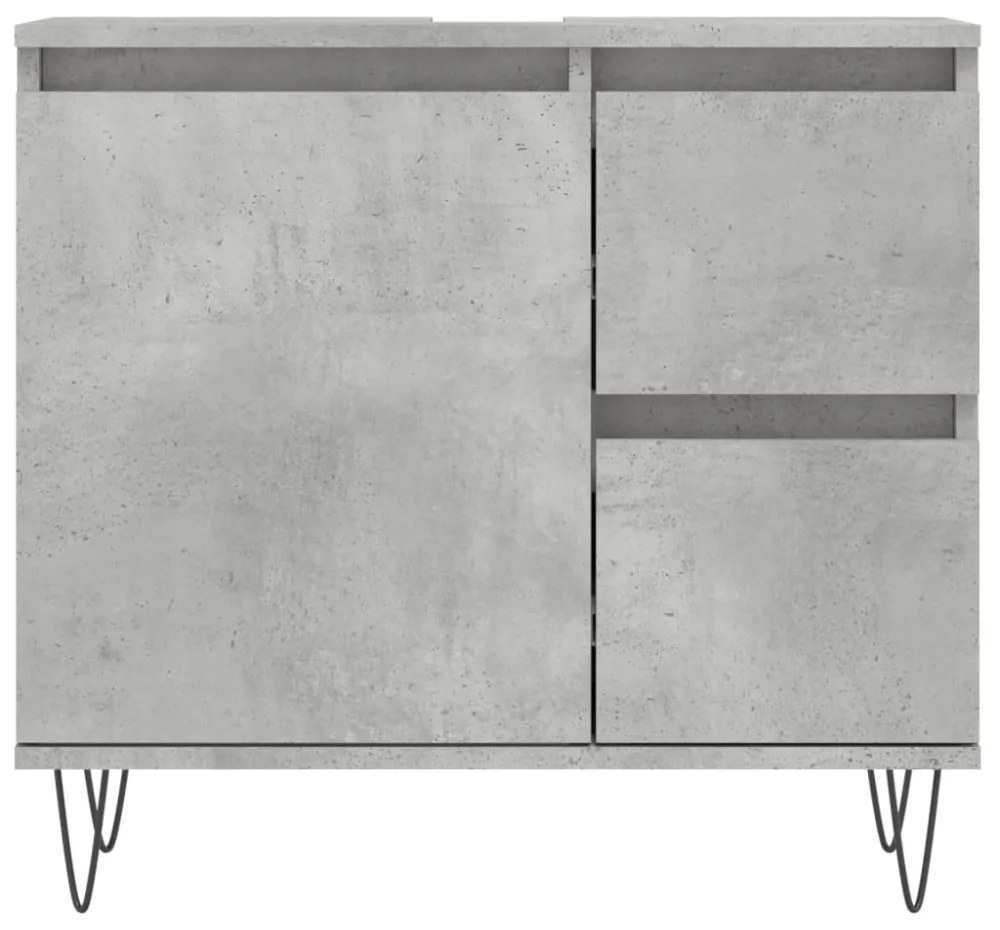 vidaXL 3 részes betonszürke szerelt fa fürdőszobai bútorszett