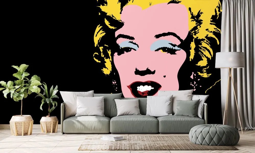 Tapéta pop art Marilyn Monroe fekete háttéren