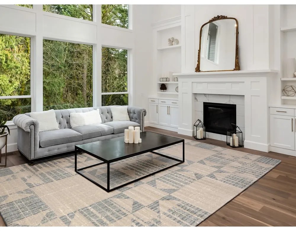 Bézs gyapjú szőnyeg 200x300 cm Frotage beige – Agnella