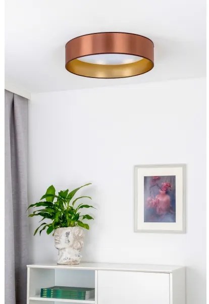 Duolla - LED Mennyezeti lámpa ROLLER LED/24W/230V átm. 45 cm réz/arany