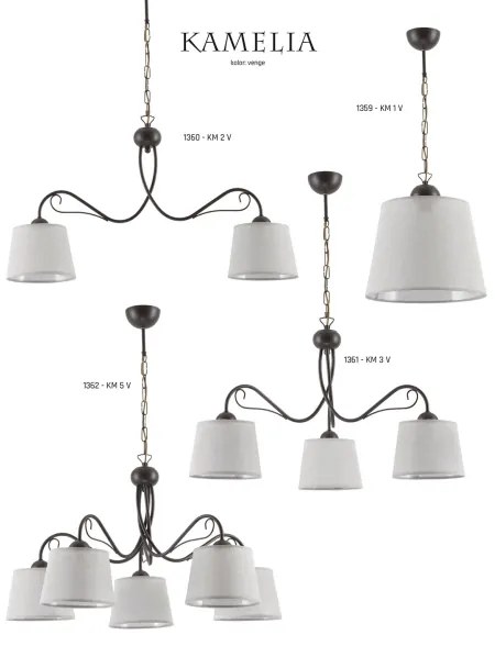 Jupiter 1359 - KM 1 V - Csillár láncon KAMELIA 1xE27/60W/230V