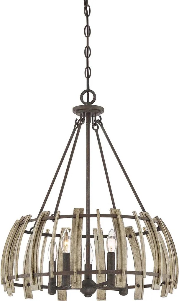 Quoizel loft függeszték wood hollow fekete falusias elsqz-wood-hollow-5p