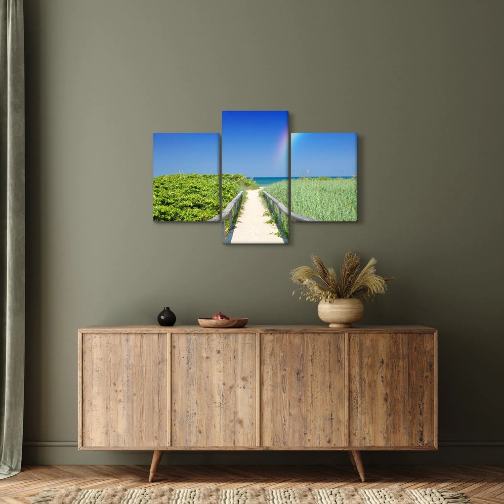Kép - Tájkép és a szivárvány (90x60 cm)