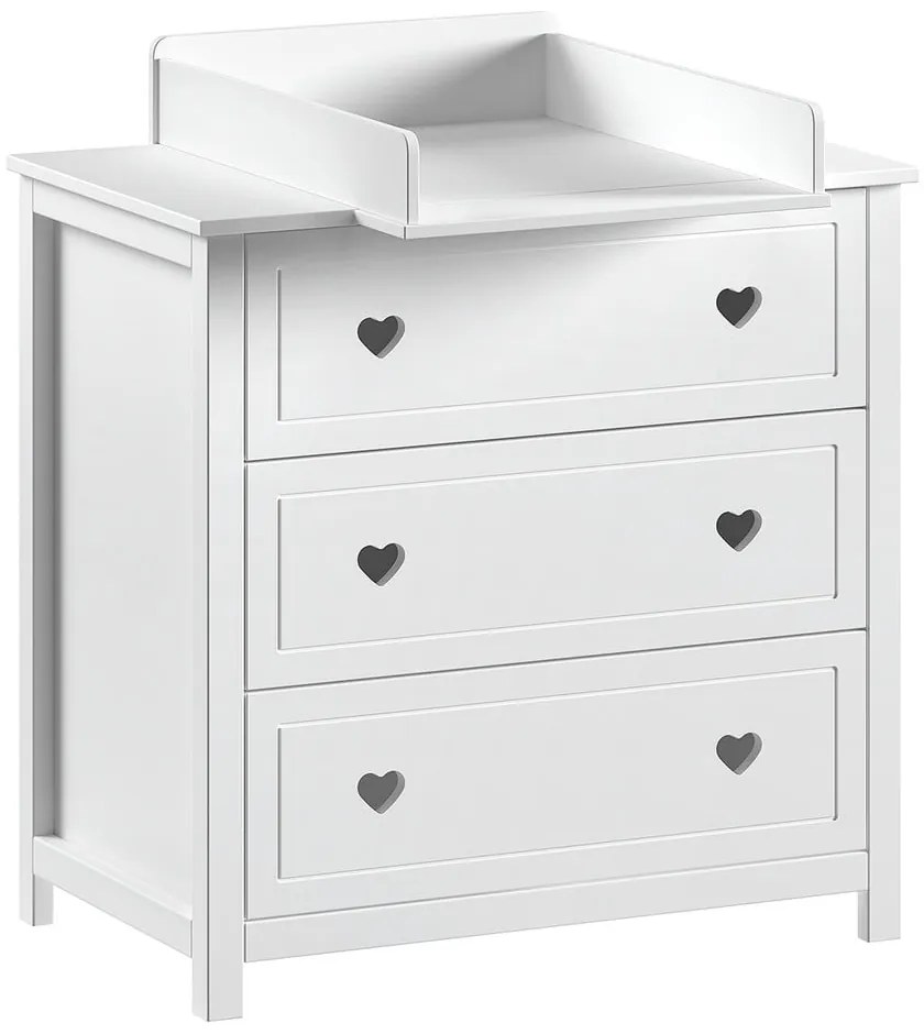 Fehér gyerek komód pelenkázó feltéttel 90x103x73 cm Amori – Vipack