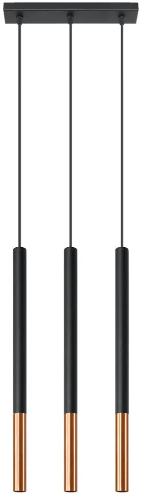 SOLLUX SL-0889 MOZAICA Többágú Függesztett Lámpa Fekete, Réz G9 IP20