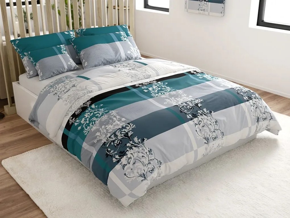 Poliészter-pamut ágyneműhuzat LUXURY türkiz Ágyneműhuzat mérete: 70 x 90 cm | 140 x 220 cm