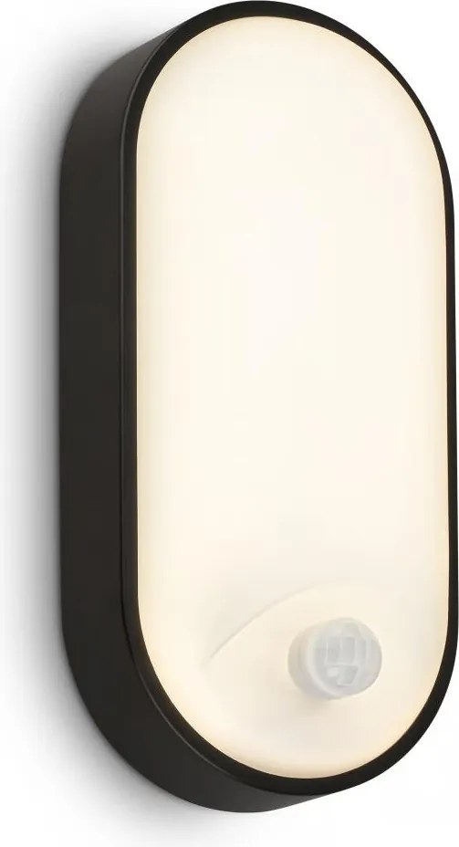Brilo - LED kültéri fali lámpatest mozgásérzékelővel RUCH LED/12W/230V IP65 fekete