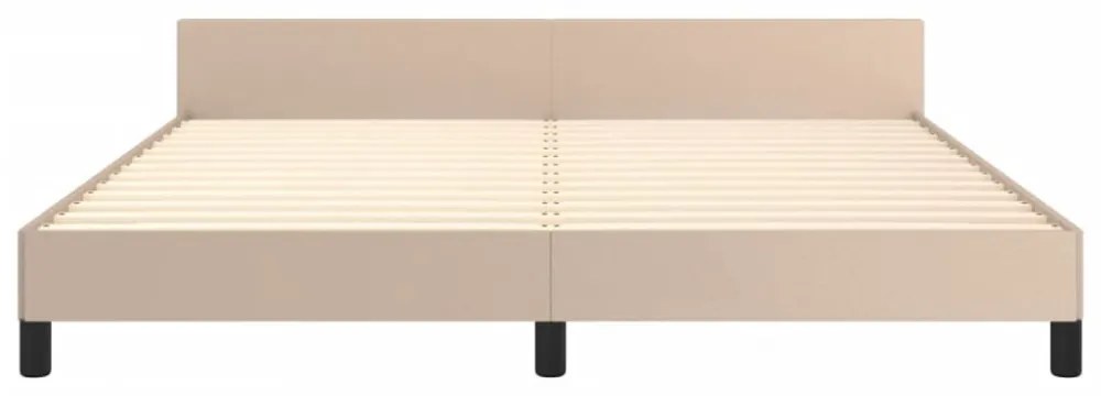kávészínű ágykeret fejtámlával matrac nélkül 160x200 cm