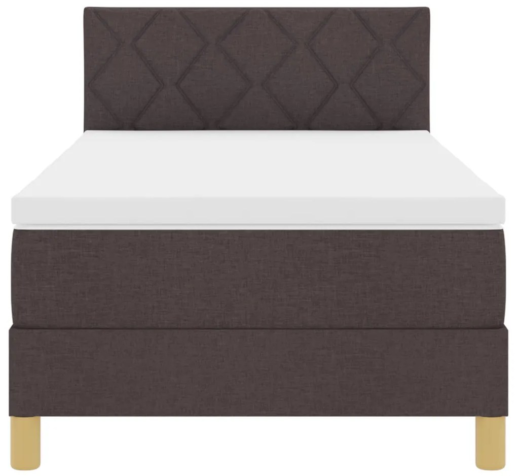 Boxspring Ágy Matraccal Sötétbarna 90x200 cm Szövet