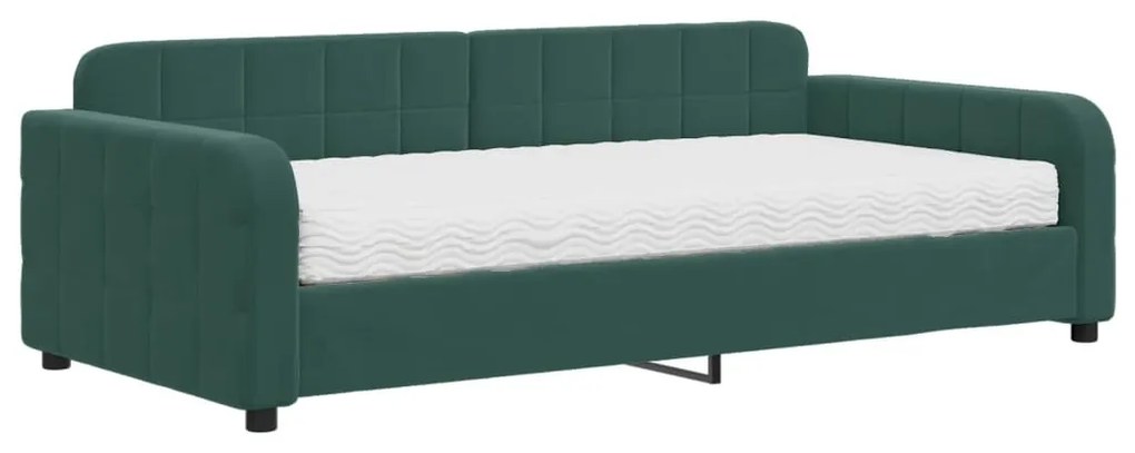 zöld bársony heverő matraccal 100 x 200 cm