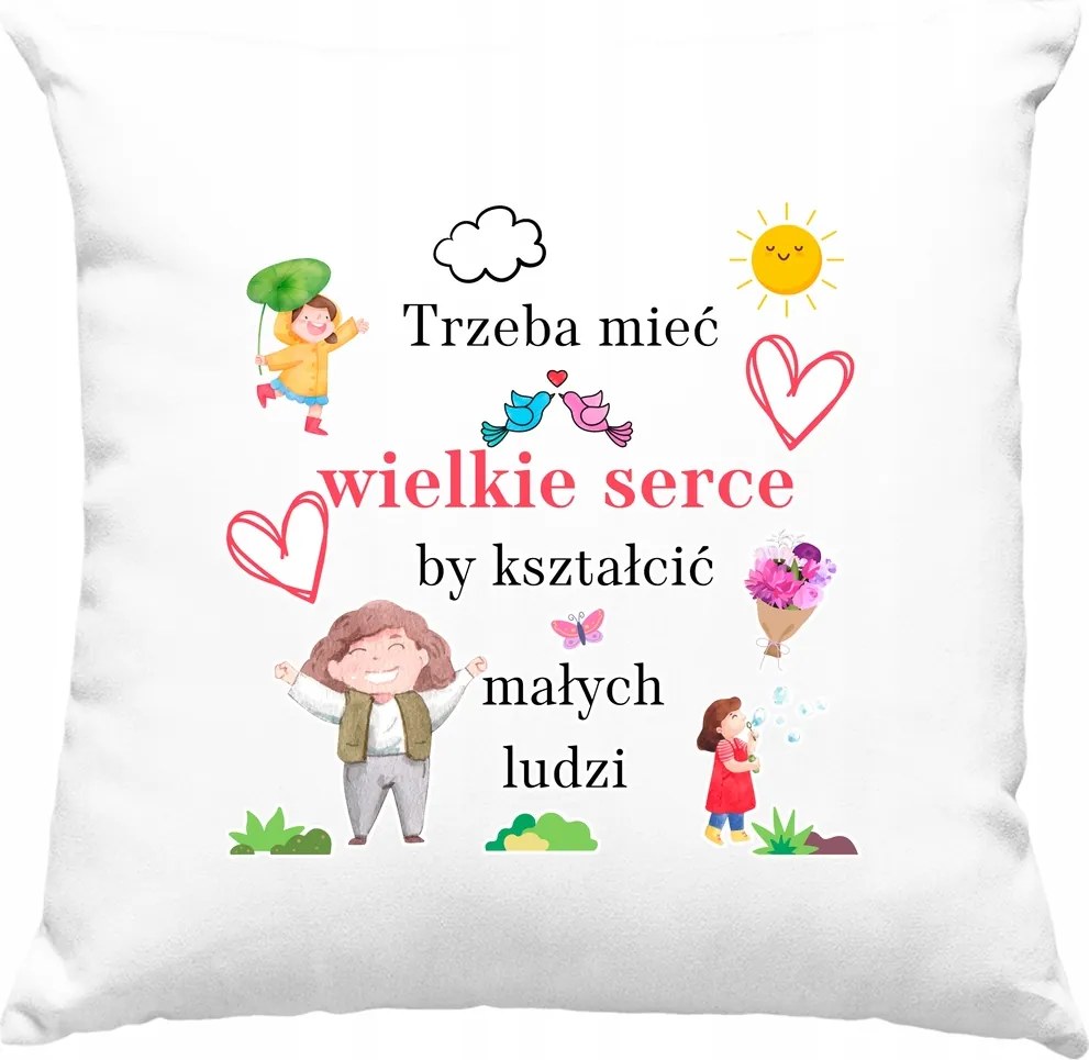 Pedagógus Nagy Szív Párna Fehér