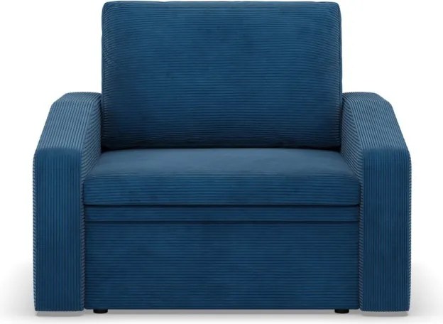 Vertico fekvőfotel, 80 cm széles, kordbársony, kék