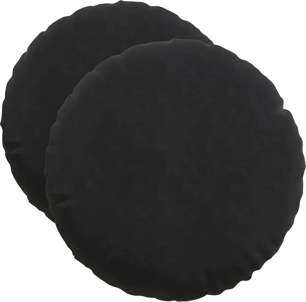 vidaXL Ülőpárnák 2 pcs Fekete Ø 40 x 13 cm Bársony