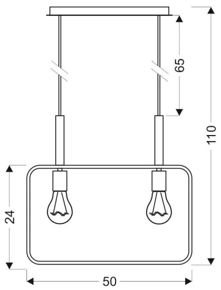 Csillár zsinóron FRAME 2xE27/60W/230V fekete