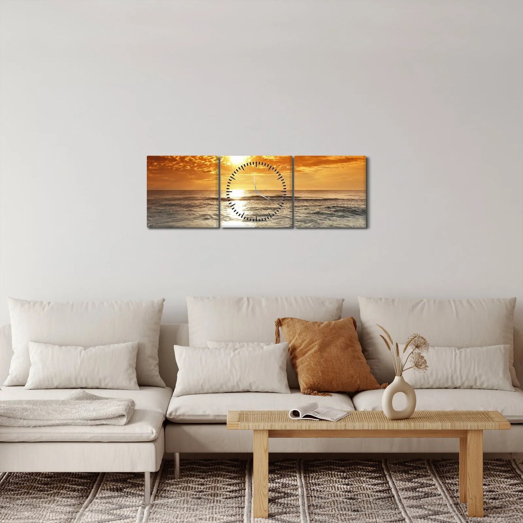 Naplemente Korzikán képe (órával) (90x30 cm)
