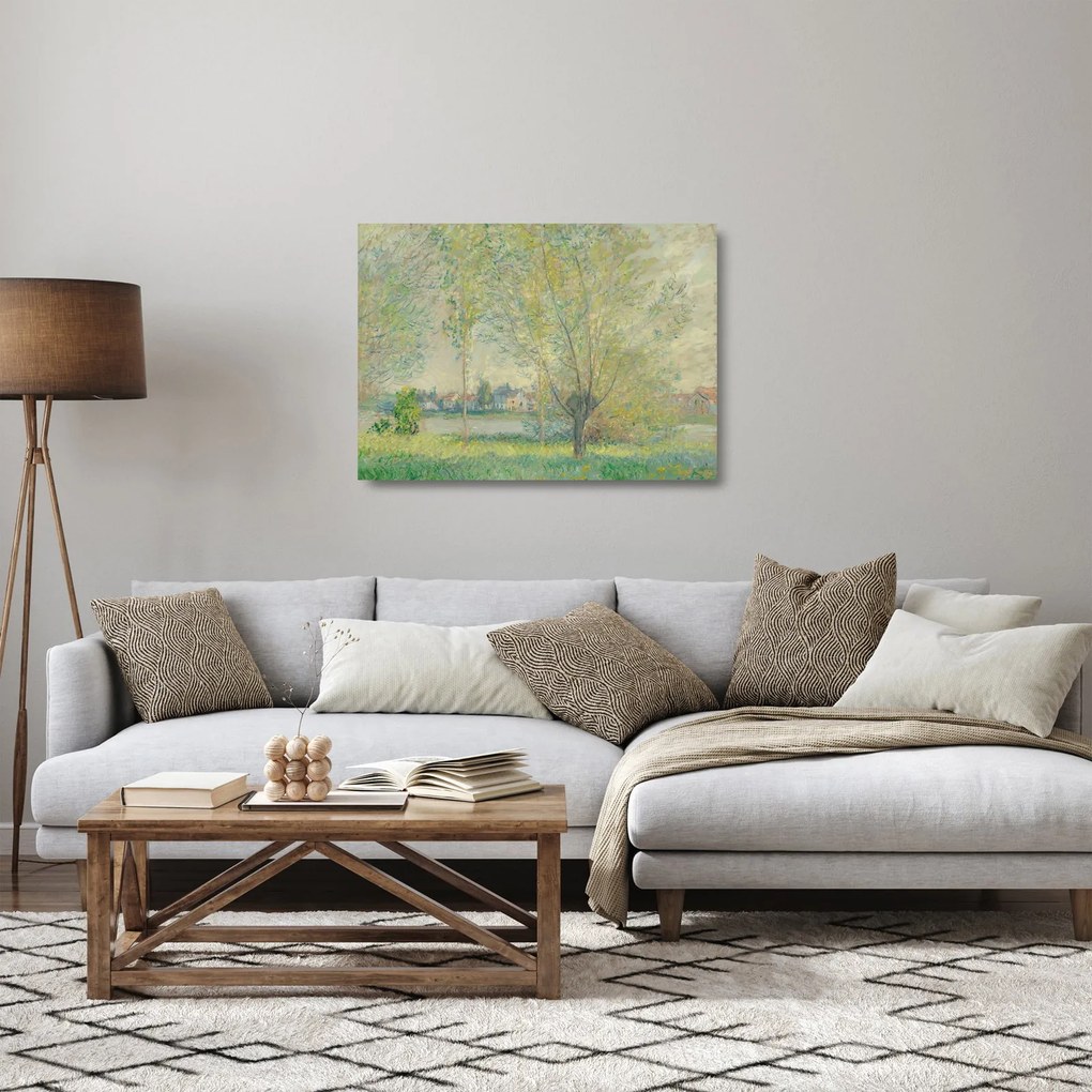 Üveg kép - Claude Monet, The Willows, reprodukciók (70x50 cm)