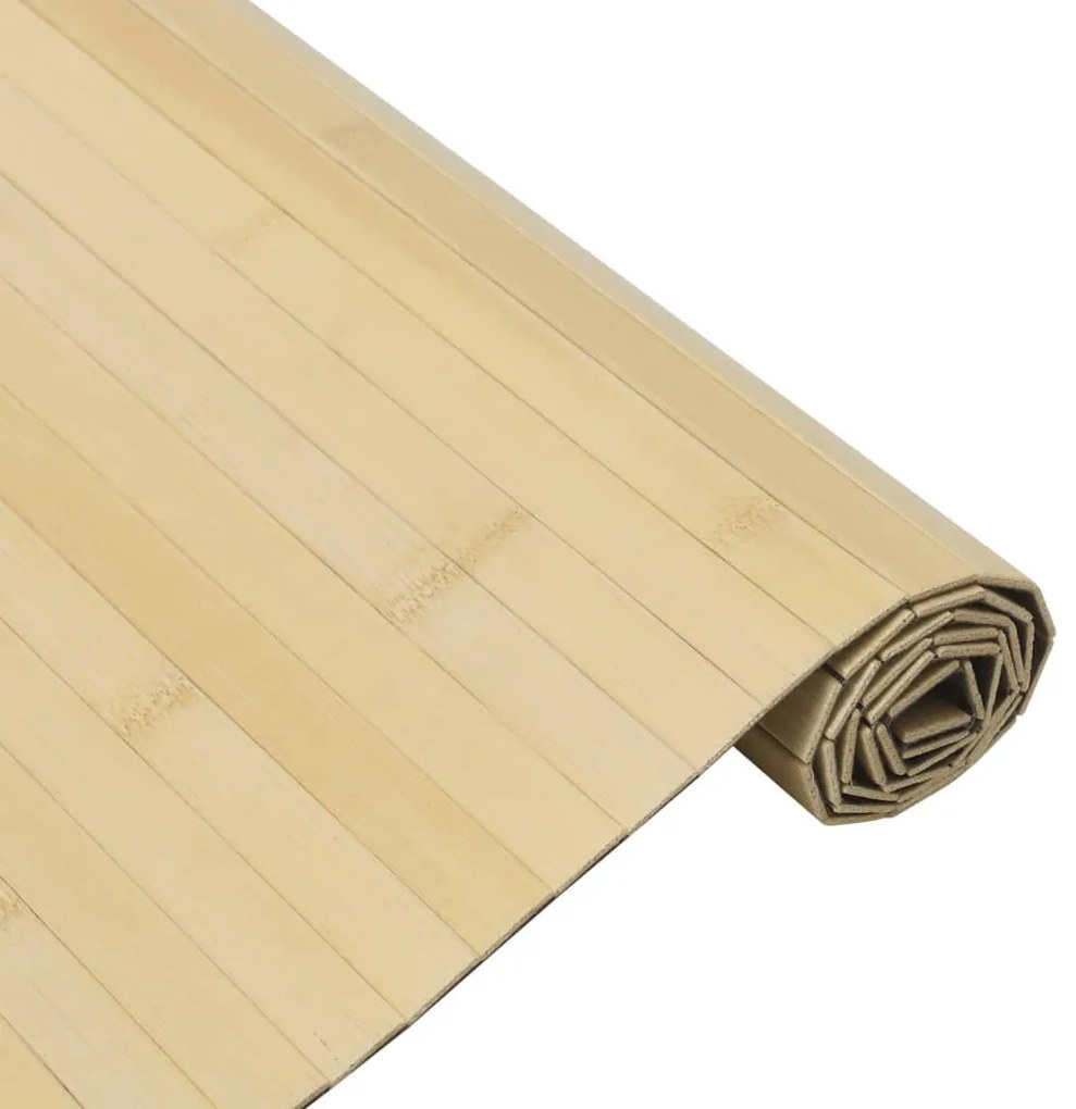 négyszögletű világos természetes bambusz szőnyeg 100 x 200 cm