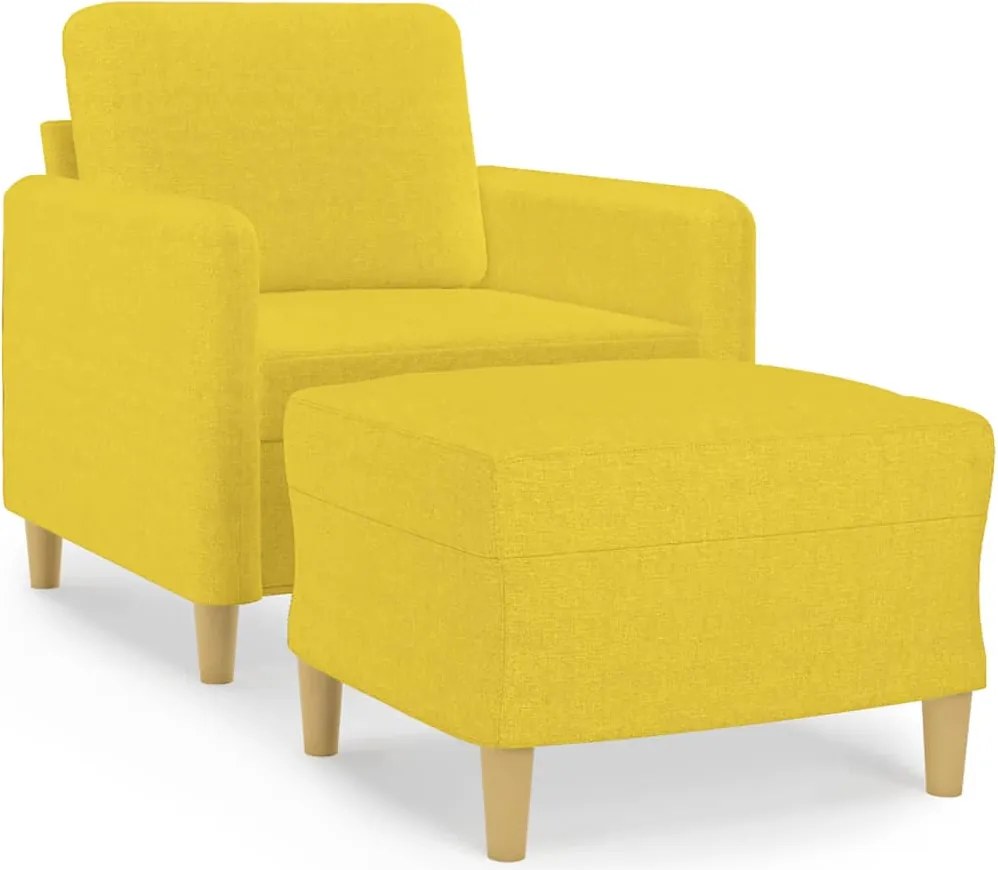 vidaXL világossárga szövet kanapéfotel lábtartóval 60 cm