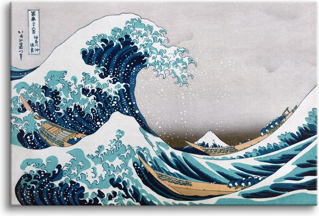 A nagy hullám Kanagavában Reprodukció Hokusai Katsushik Tájkép Festmények 60x90