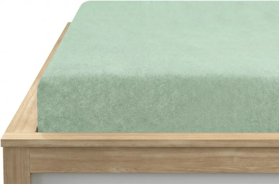 Frottír gumis lepedő EXCLUSIVE világos mentás 90 x 200 cm