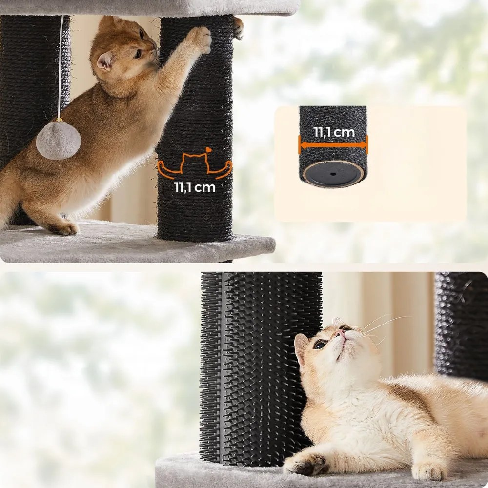 ONYX macskafa, 50x50x160cm, szürke/fekete Feandrea