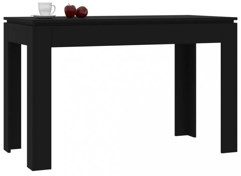 fekete szerelt fa étkezőasztal 120 x 60 x 76 cm