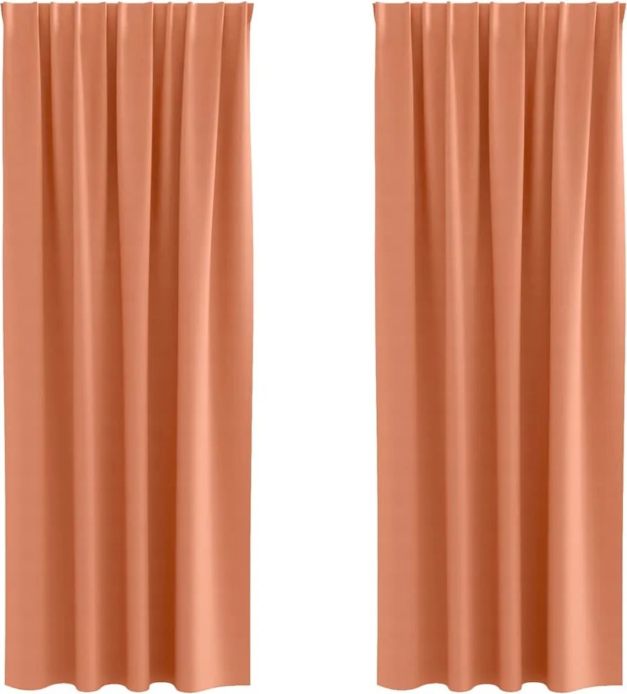 vidaXL Fekete Függöny Gyűrűkkel 2 pcs Terrakotta 225 x 140 cm