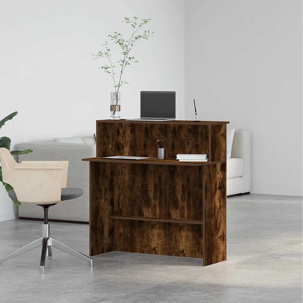 recepciós pult füstös tölgy 100x50x103,5 cm szerelt fa