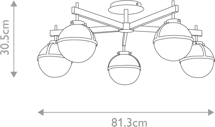 Hinkley Lighting Hollis HK-HOLLIS-5-O-HB Plafonlámpa 5x40 W/E14 ip44