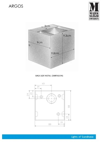 Markslöjd 106521 - LED Kültéri lámpa ARGOS LED/4W/230V IP44 szürke