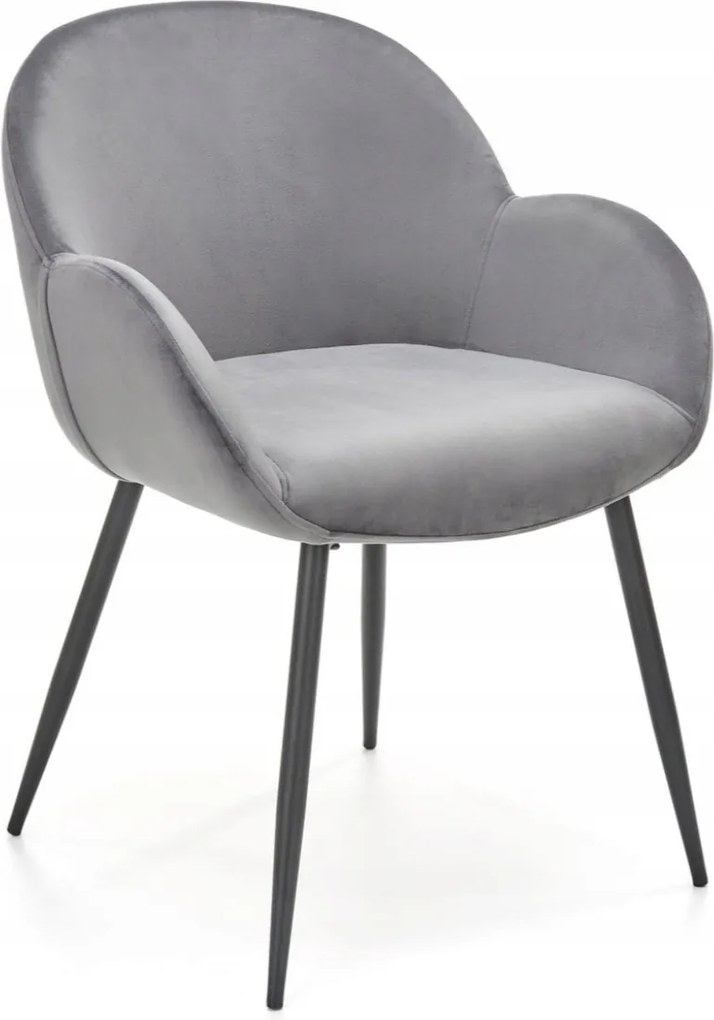 Szürke velúr kárpitozott szék konyha étkező nappali fésülködőasztalhoz K480