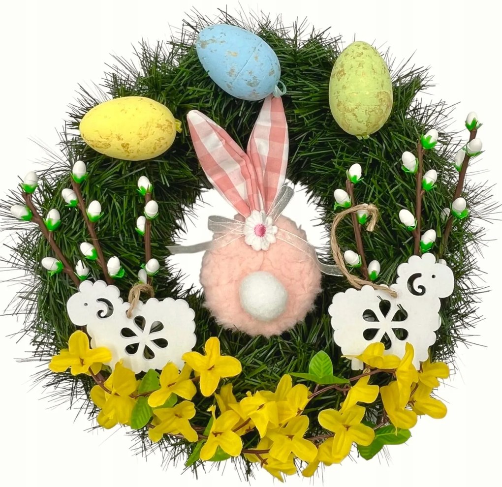 Húsvéti Koszorú Nád Alátét Dekoratív Díszek Nyuszi Bárány Alap