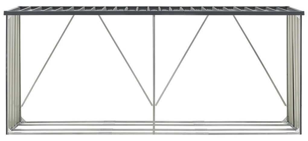 Tűzifatároló Kalmar 352x80x152cm antracitszürke [casa.pro]