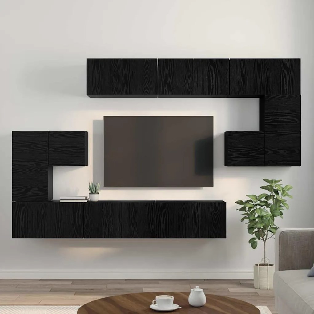 TV szekrény garnitúra 10 pcs Musta tammi 60 x 30 x 30 cm
