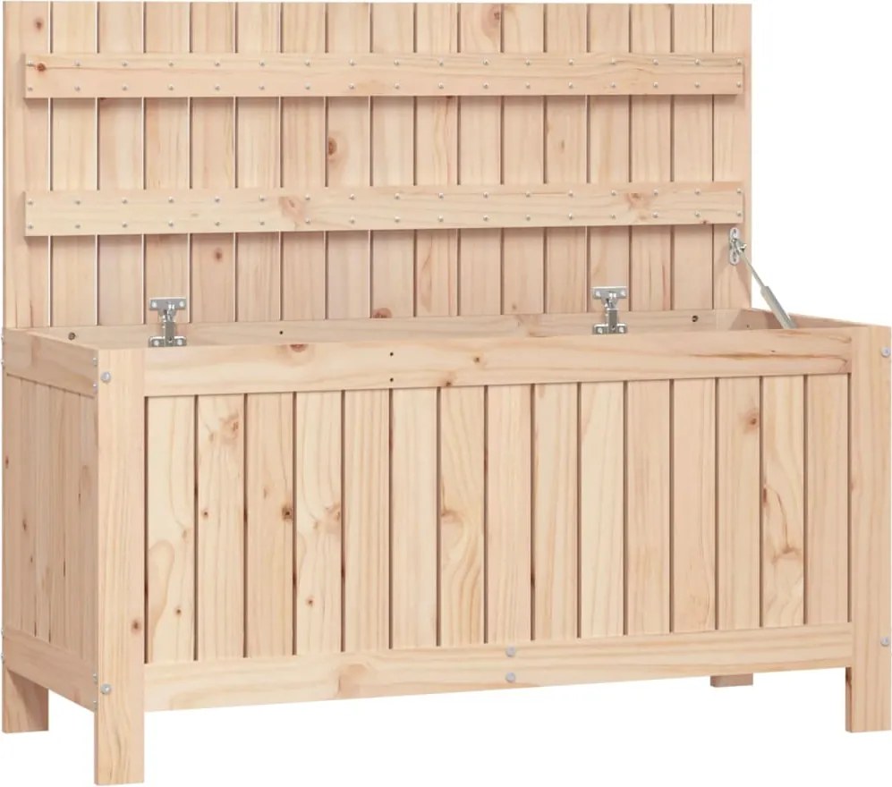 vidaXL tömör fenyőfa kerti tárolóláda 108 x 42,5 x 54 cm
