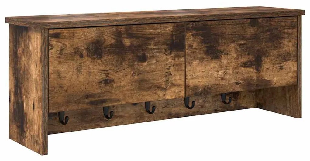 Fali Kabáthorog polcokkal Füstölt tölgy 80 x 20 x 30 cm Faanyag